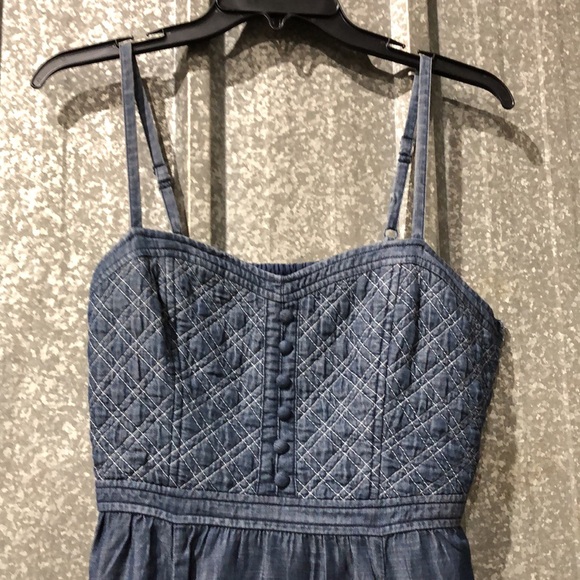 Spaghetti strap denim colored dress - Picture 2 of 4